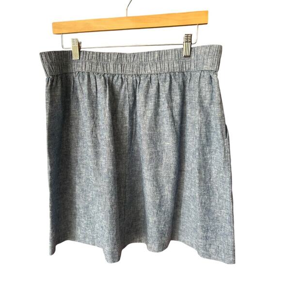 NWT LOFT Chambray Linen Blend Skirt Size Large with Pockets Elastic Waist - Picture 5 of 6